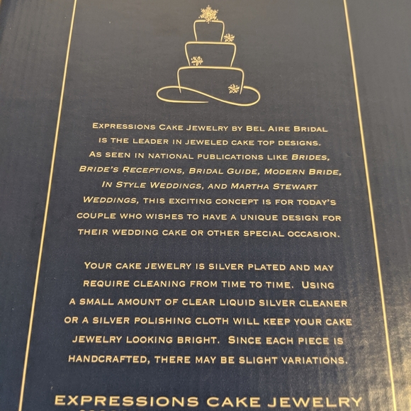 Double heart Swarovski cake topper - Picture 3 of 5